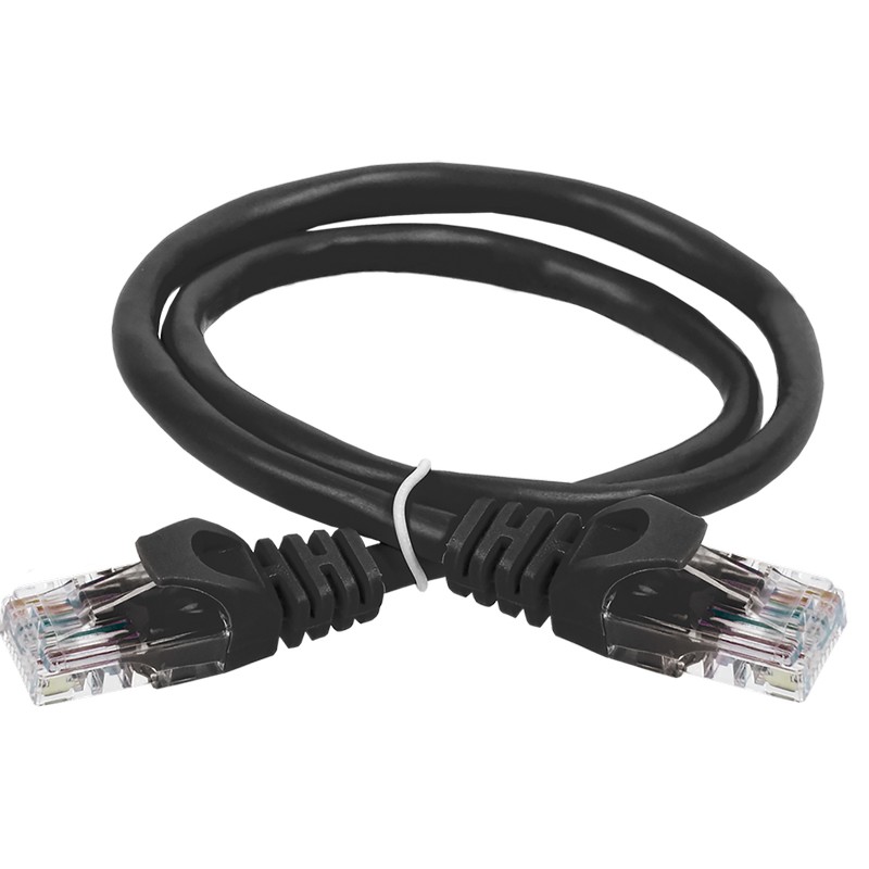 Патч-корд ITK PC09-C5EU-1m кат.5E UTP 1 м, черный